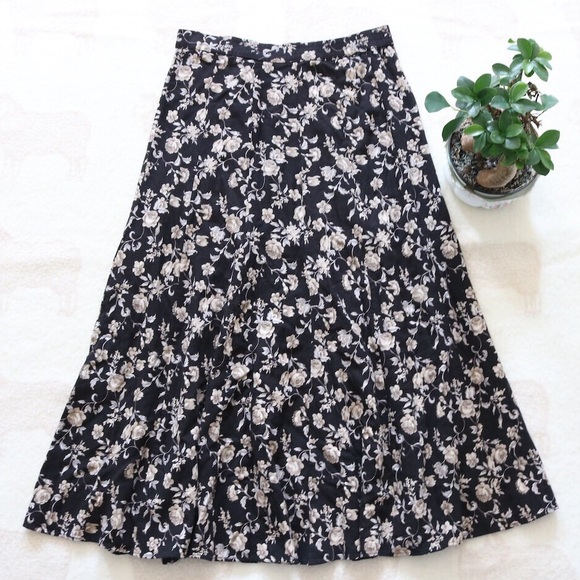Express Dresses & Skirts - Express | Vintage Black Floral Wrap Skirt